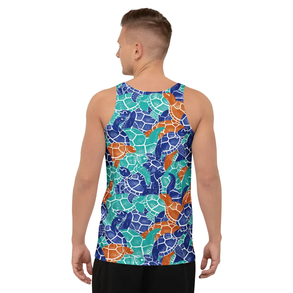 Indigo Shells on Men's Tank Top — Back
