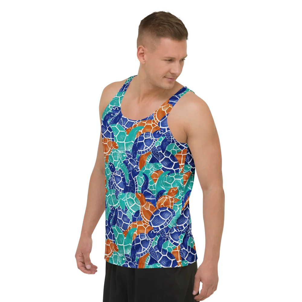 Indigo Shells on Men's Tank Top — Left Front