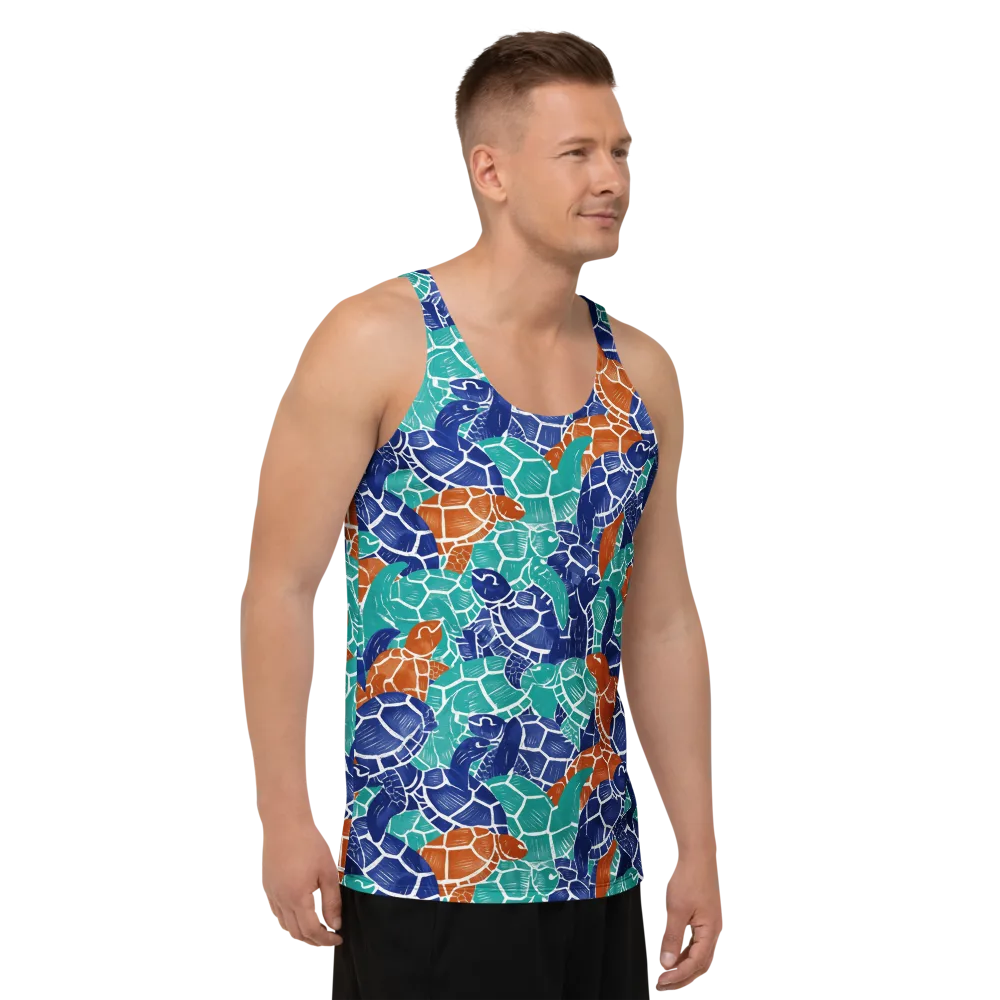 Indigo Shells on Men's Tank Top — Right Front