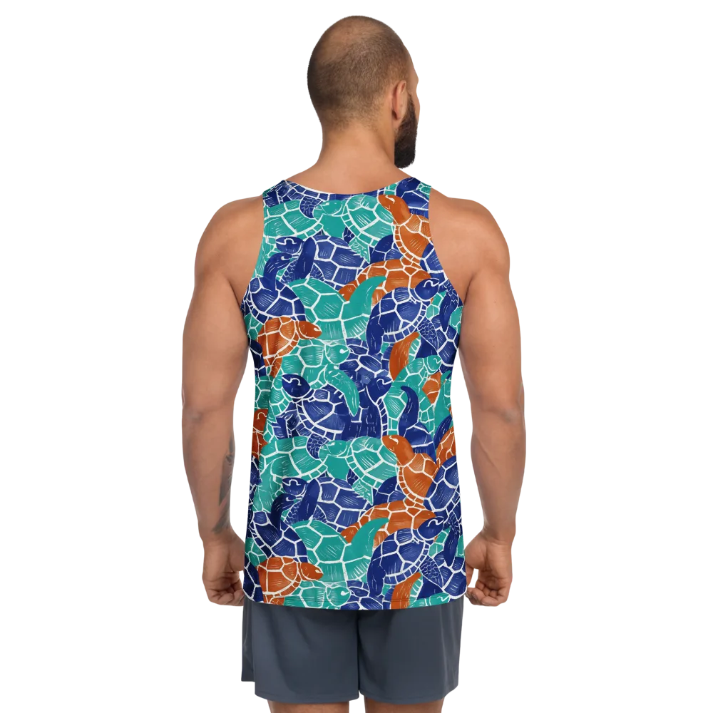 Indigo Shells on Men's Tank Top — Back