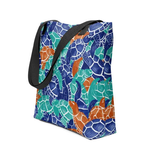 Indigo Shells on a Tote Bag