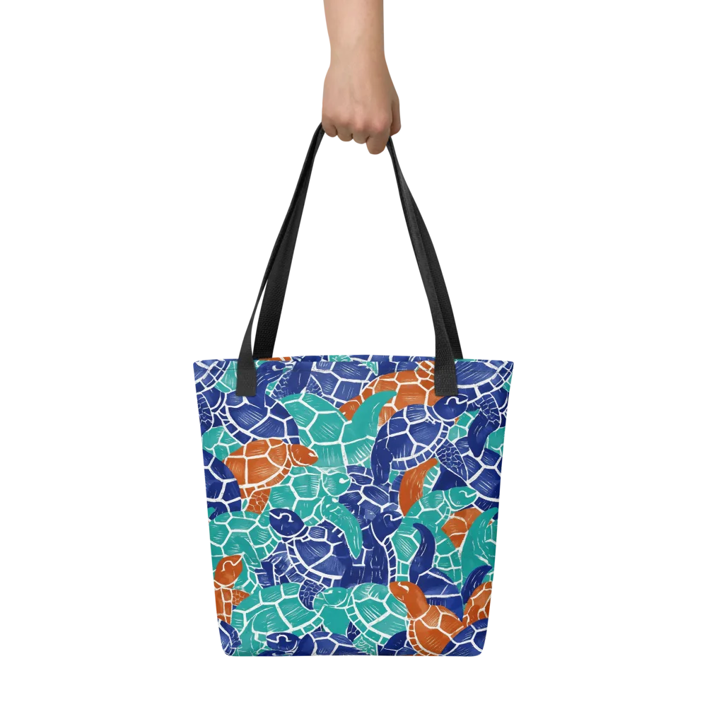 Indigo Shells on Tote Bag — Front