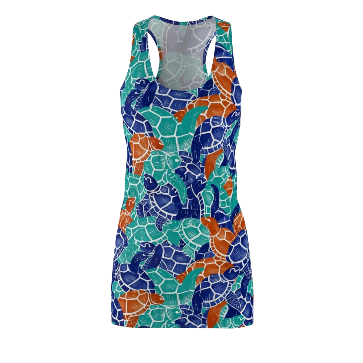Indigo Shells on Racerback Dress — Front