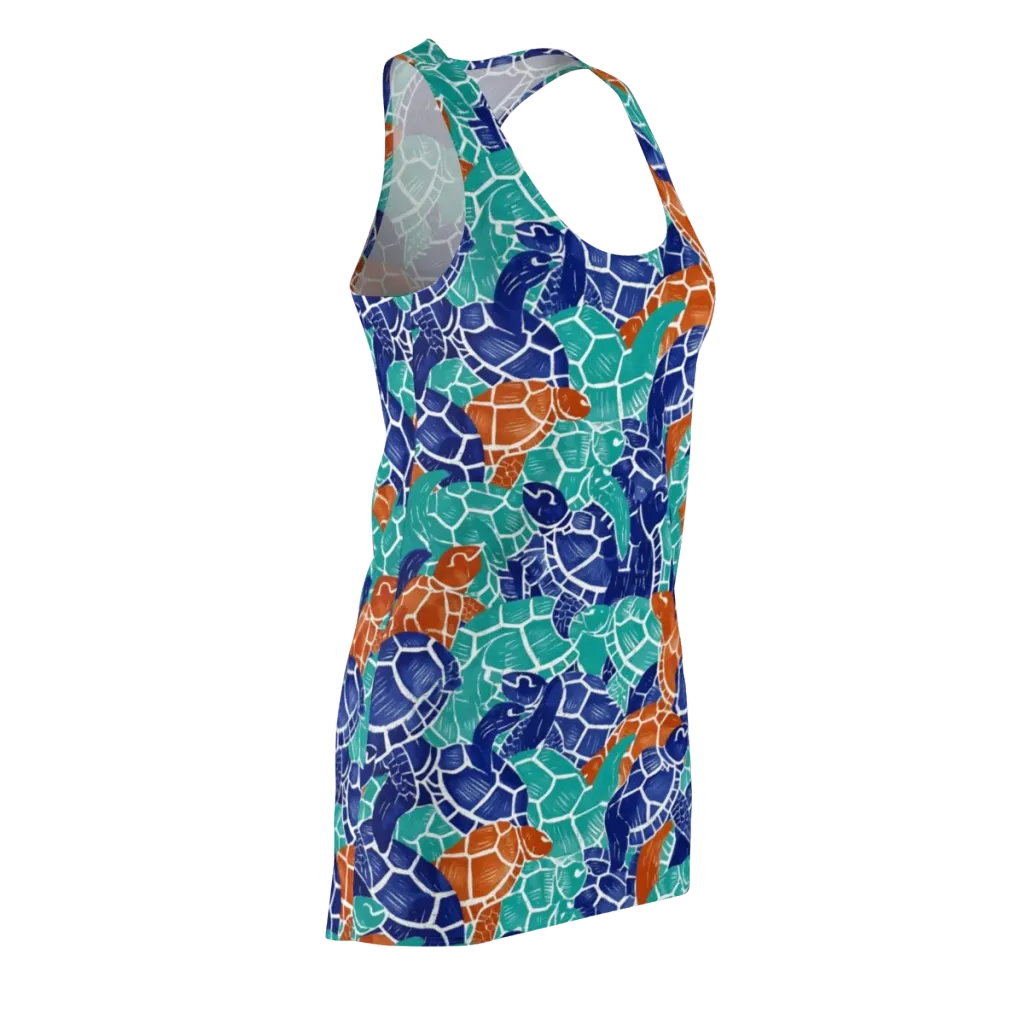 Indigo Shells on Racerback Dress — Front Side