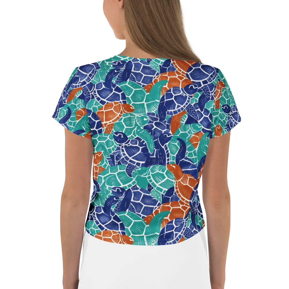 Indigo Shells on Crop Tee — Back