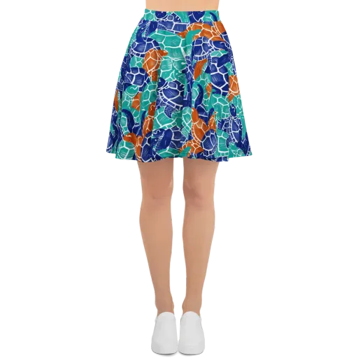 Indigo Shells on a Skater Skirt