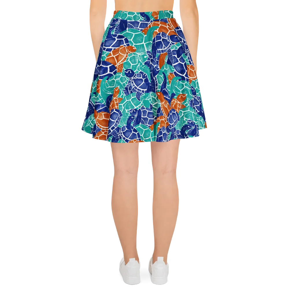 Indigo Shells on Skater Skirt — Back