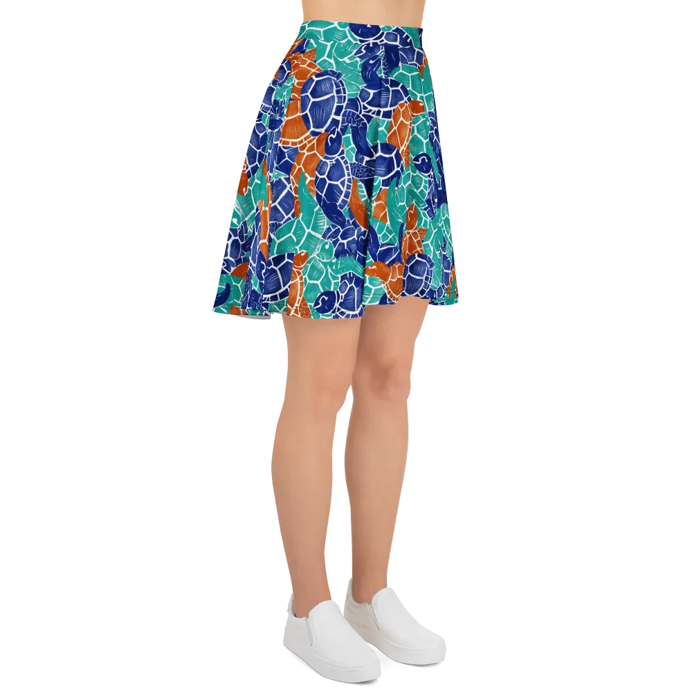 Indigo Shells on Skater Skirt — Right