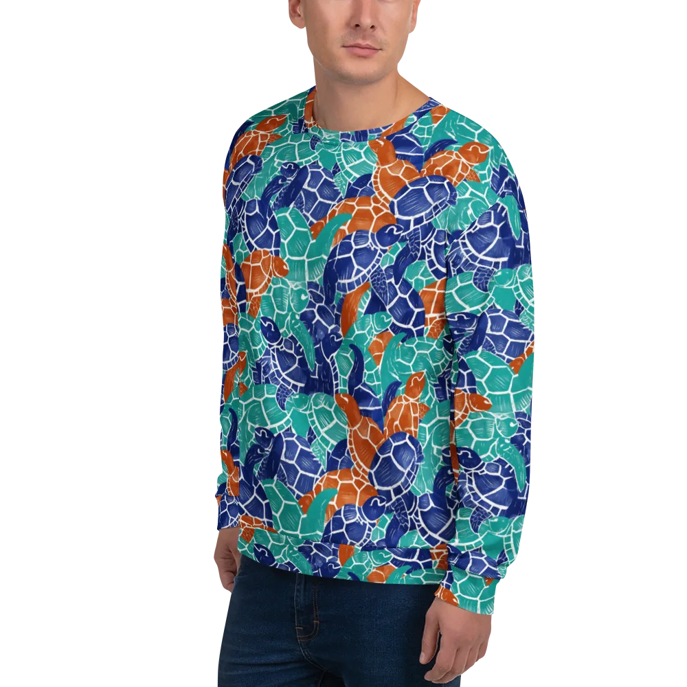Indigo Shells on Sweatshirt — Left Front
