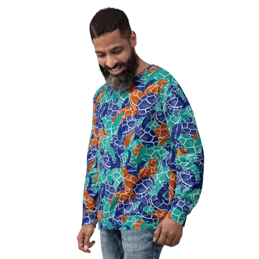 Indigo Shells on a Sweatshirt