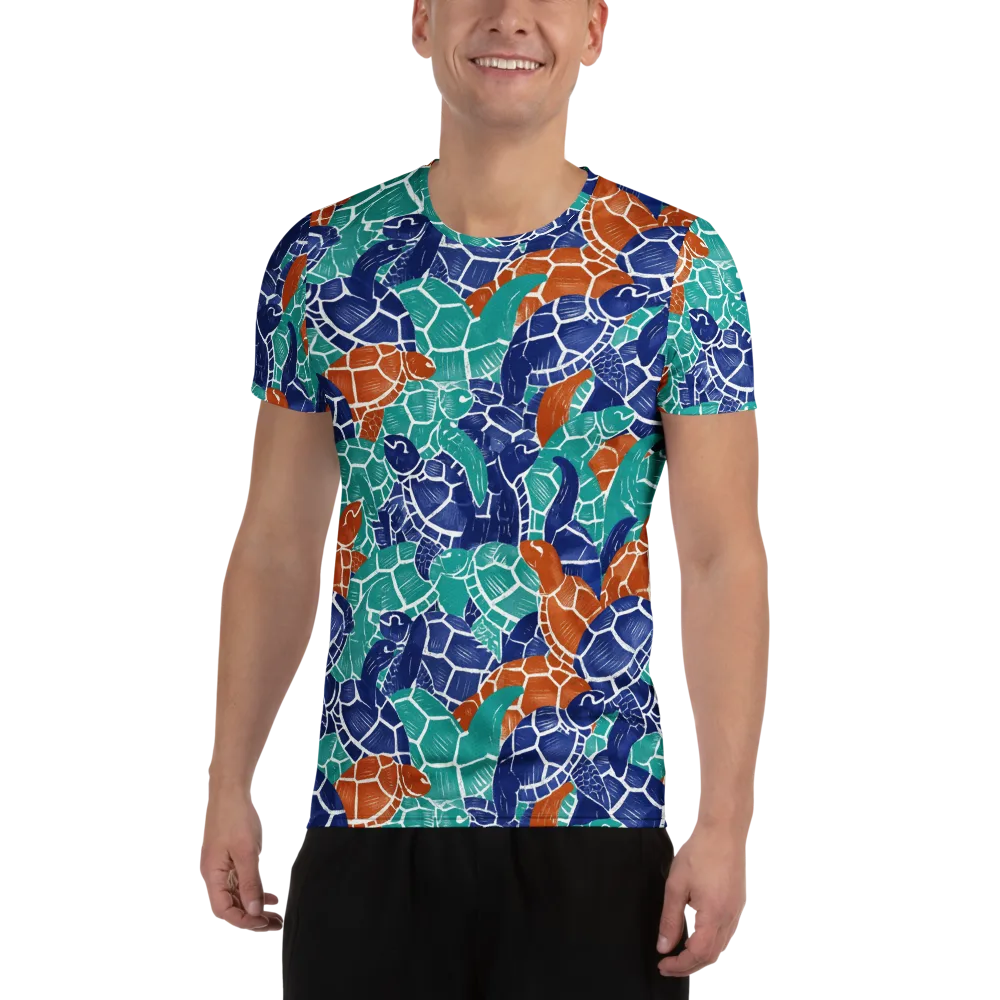 Indigo Shells on Men's Athletic T-Shirt — Front