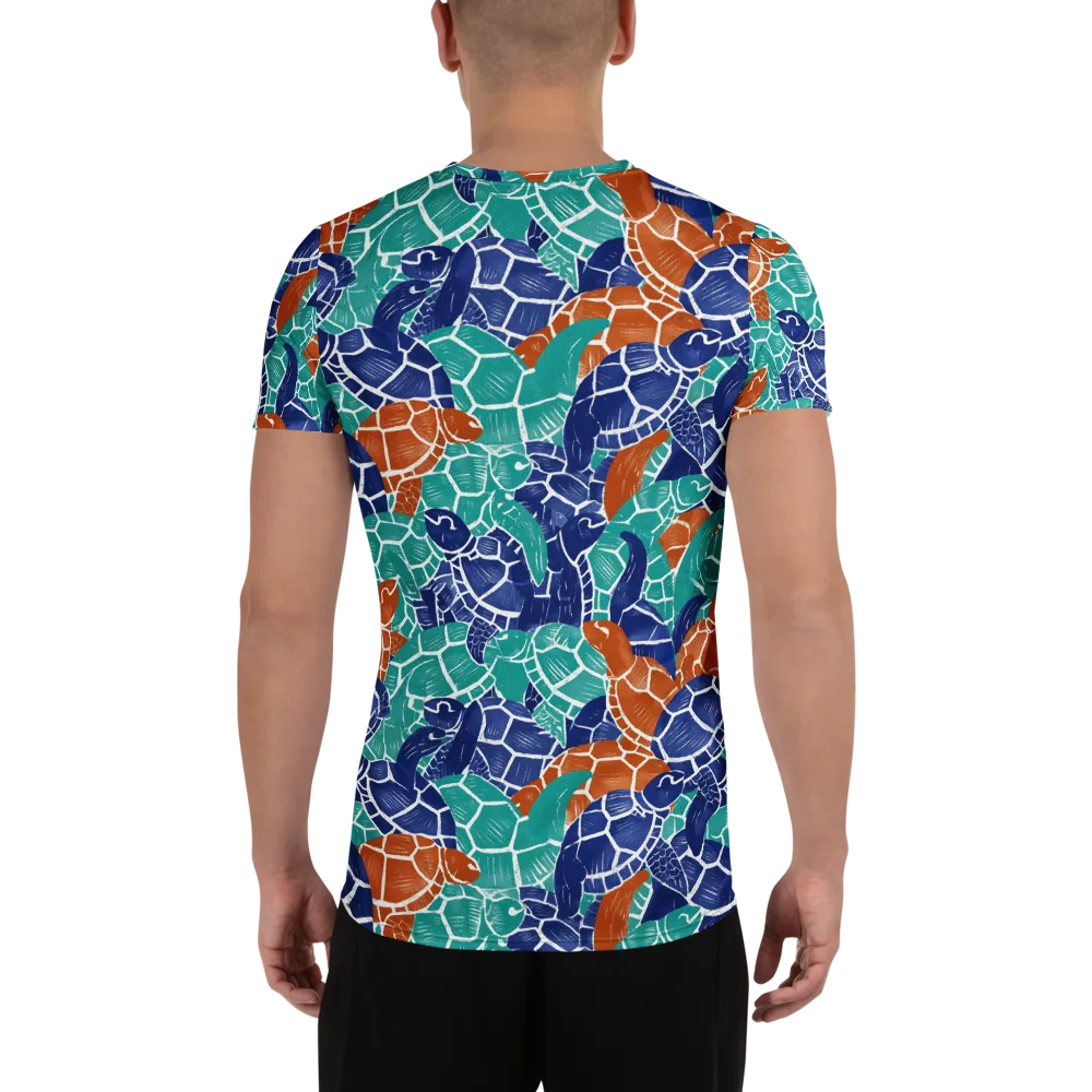 Indigo Shells on Men's Athletic T-Shirt — Back