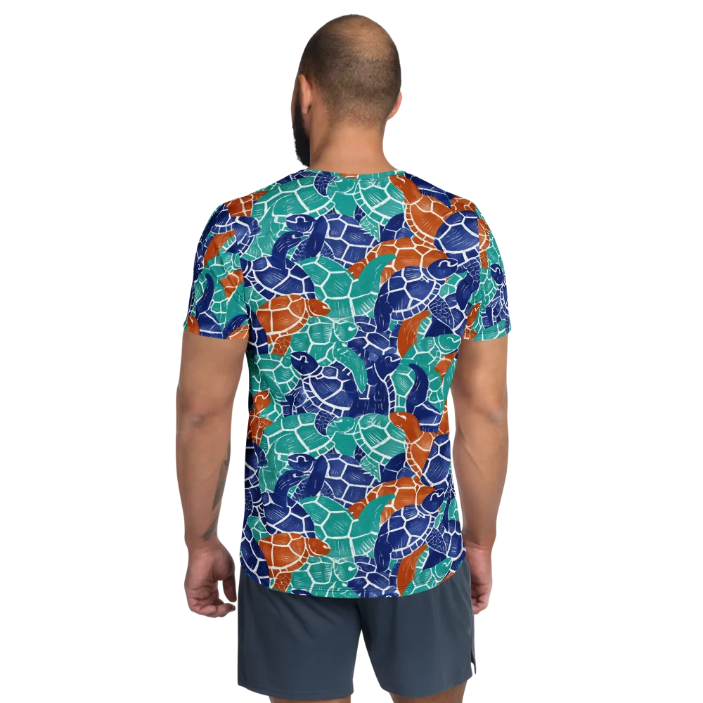 Indigo Shells on Men's Athletic T-Shirt — Back