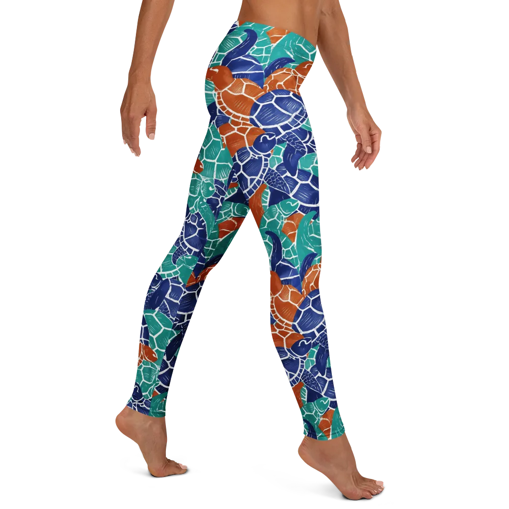 Indigo Shells on Leggings — Right