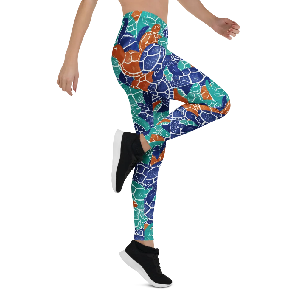Indigo Shells on Leggings — Right