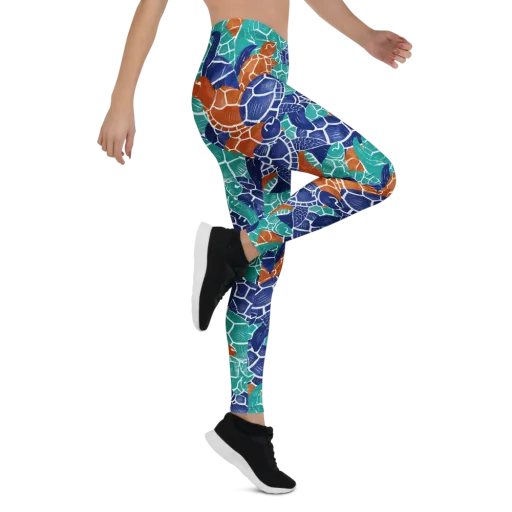 Indigo Shells on a Leggings