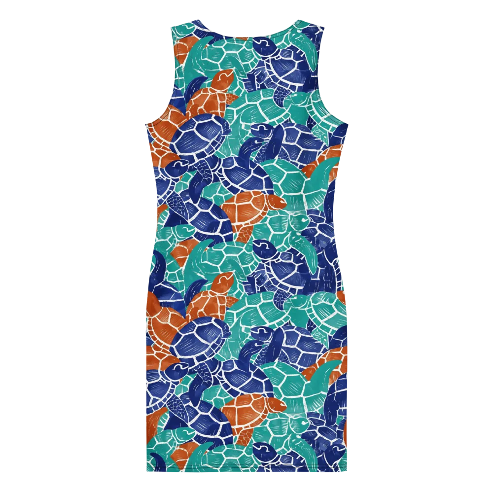 Indigo Shells on Bodycon Dress — Back