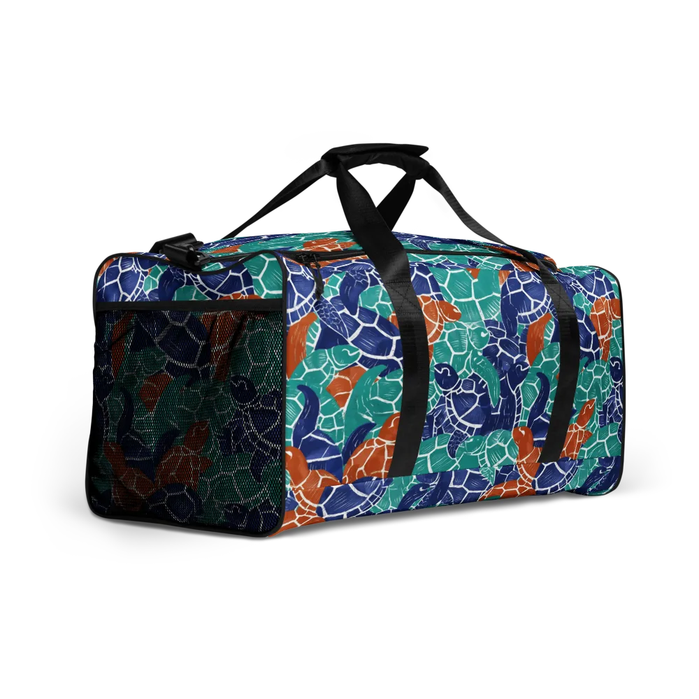Indigo Shells on Duffle Bag — Right Front