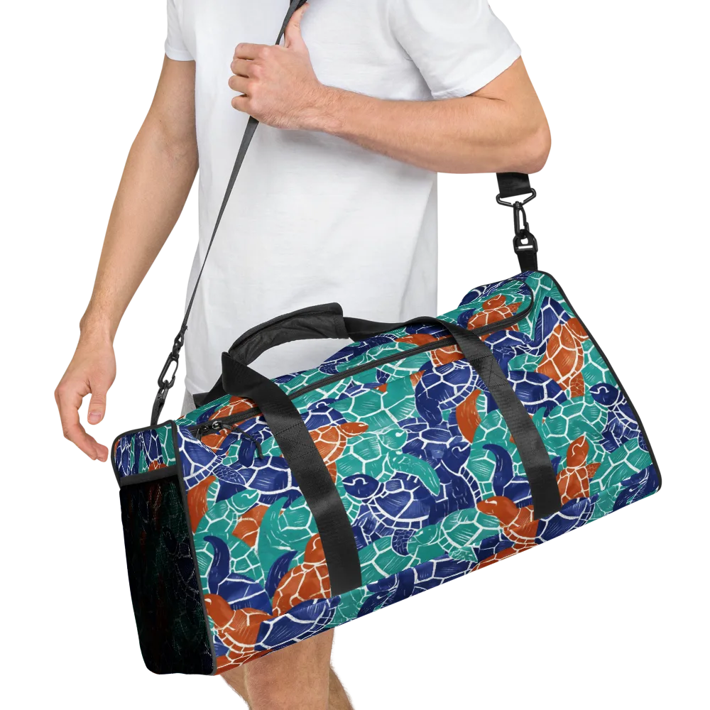 Indigo Shells on Duffle Bag — Right Front