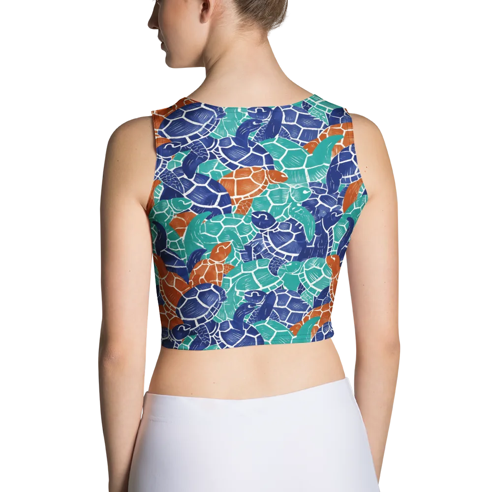 Indigo Shells on Crop Top — Back