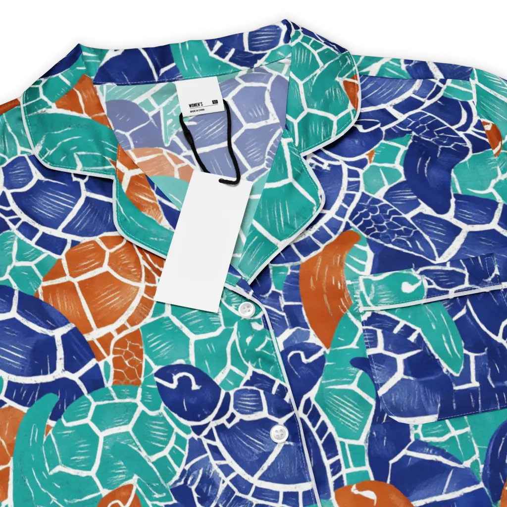 Indigo Shells on Women's Short Sleeve Pajama Top — Product details