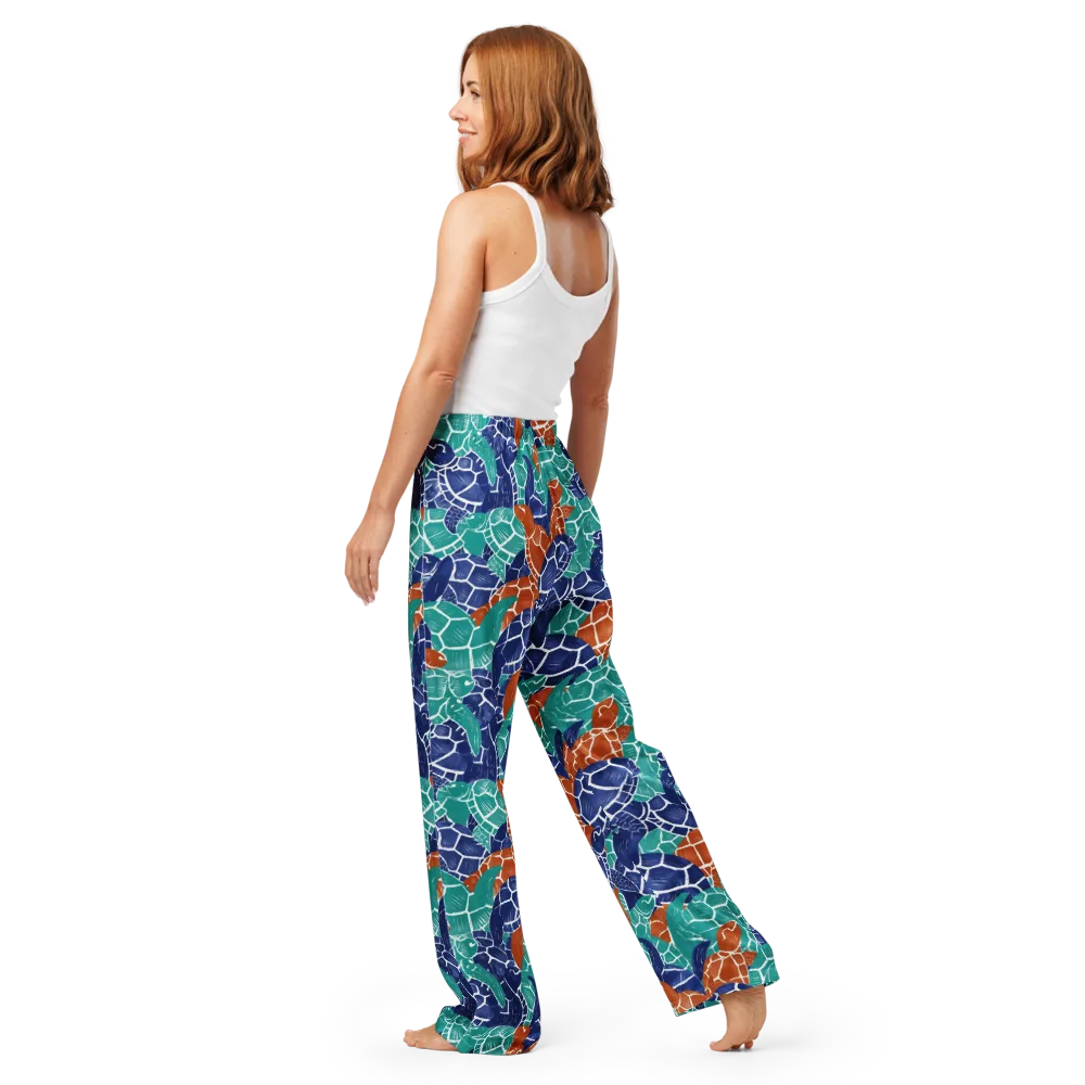 Indigo Shells on Women's Pajama Pants — Back