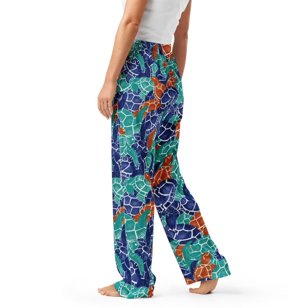Indigo Shells on Women's Pajama Pants — Left