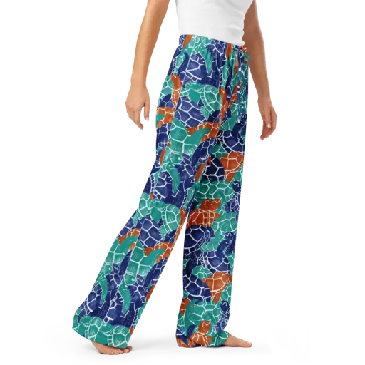 Indigo Shells on a Women's Pajama Pants