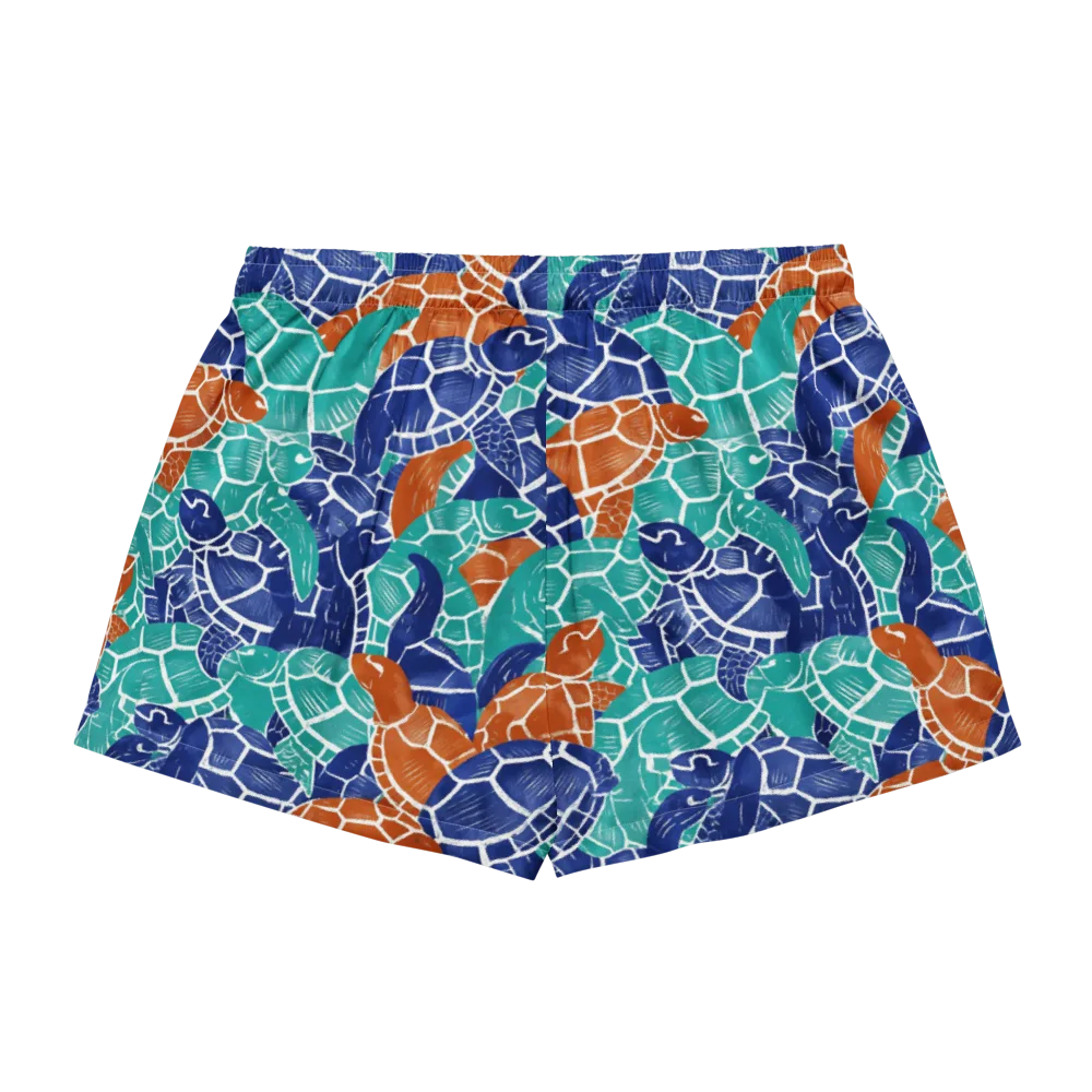 Indigo Shells on Women's Pajama Shorts — Back