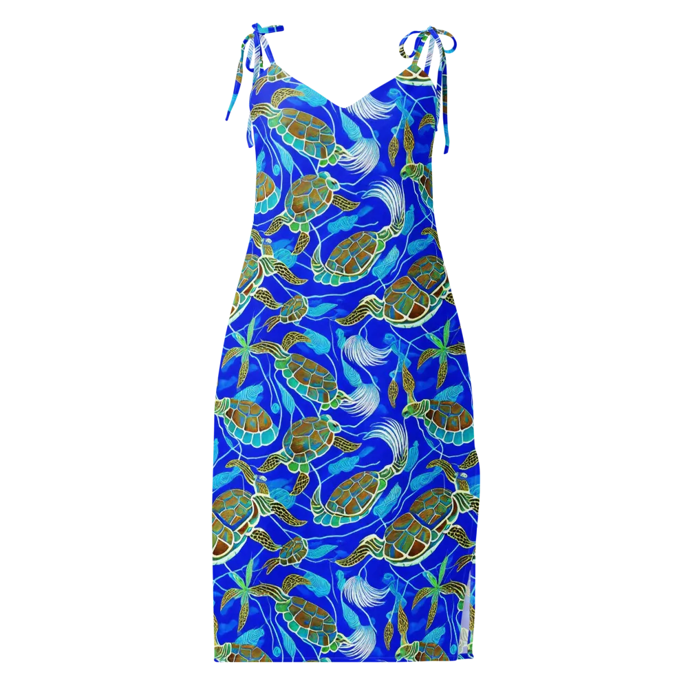 Turtle Reef Rhapsody on Slip Dress — Front