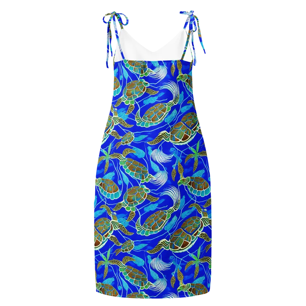 Turtle Reef Rhapsody on Slip Dress — Back