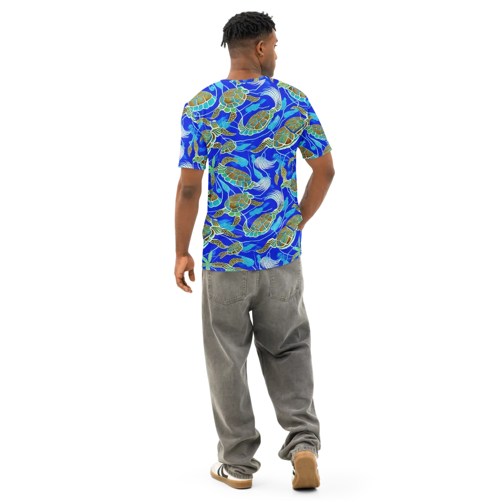 Turtle Reef Rhapsody on Men's Cotton Crew Neck T-Shirt — Back