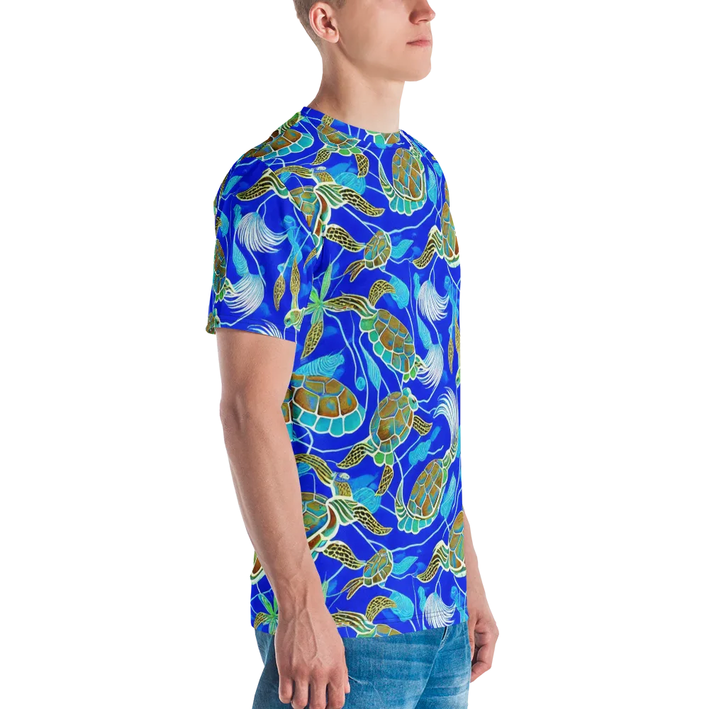 Turtle Reef Rhapsody on Men's Crew Neck T-Shirt — Right