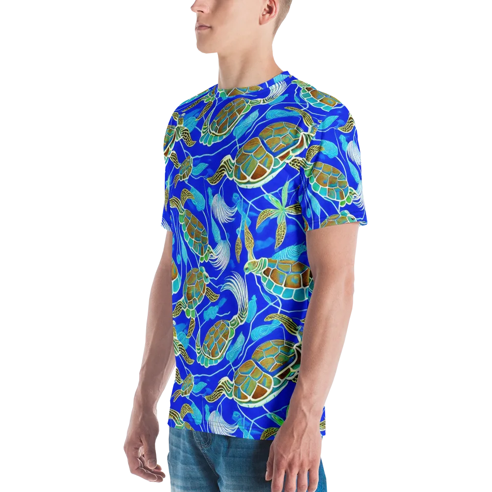 Turtle Reef Rhapsody on Men's Crew Neck T-Shirt — Left