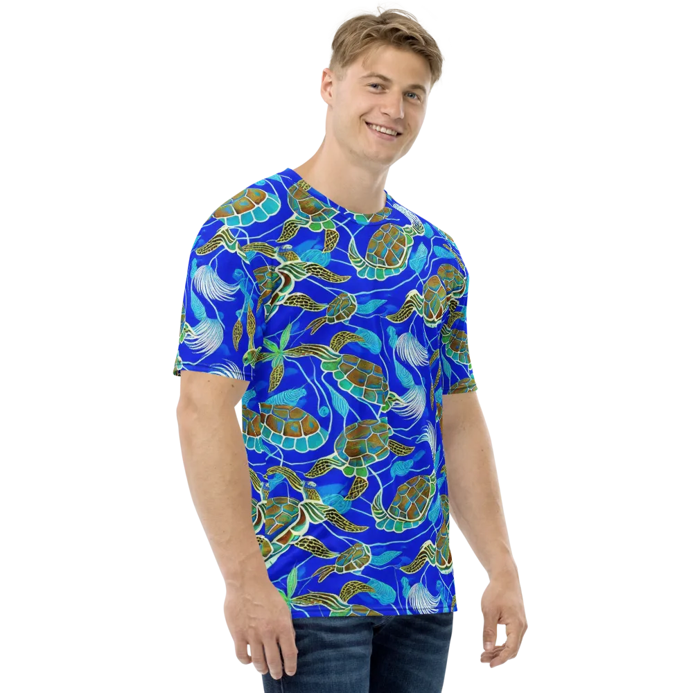 Turtle Reef Rhapsody on Men's Crew Neck T-Shirt — Right