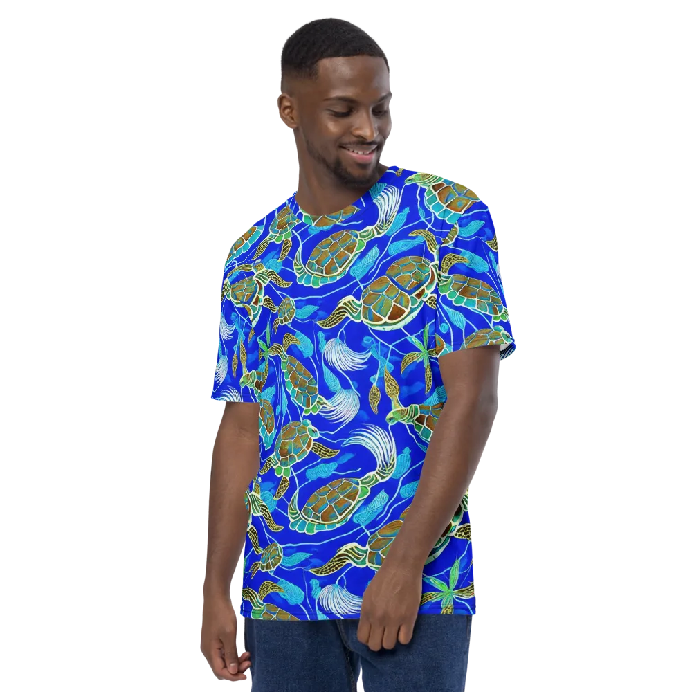 Turtle Reef Rhapsody on Men's Crew Neck T-Shirt — Left