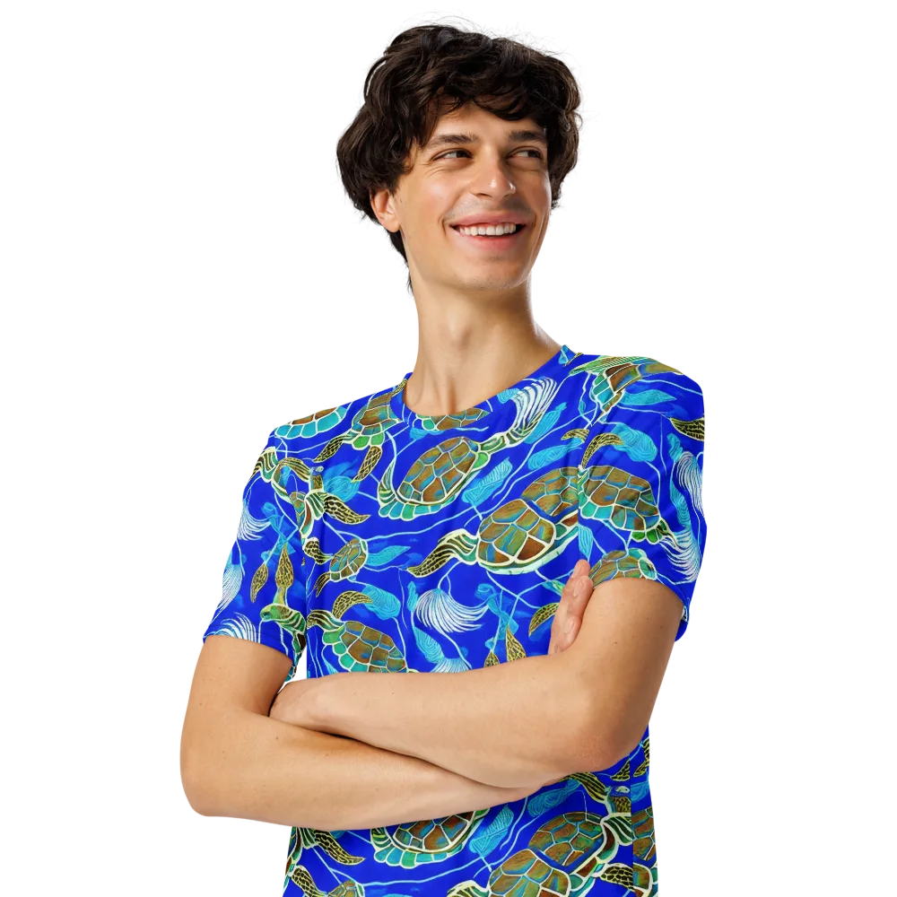 Turtle Reef Rhapsody on Men's Crew Neck T-Shirt — Left Front
