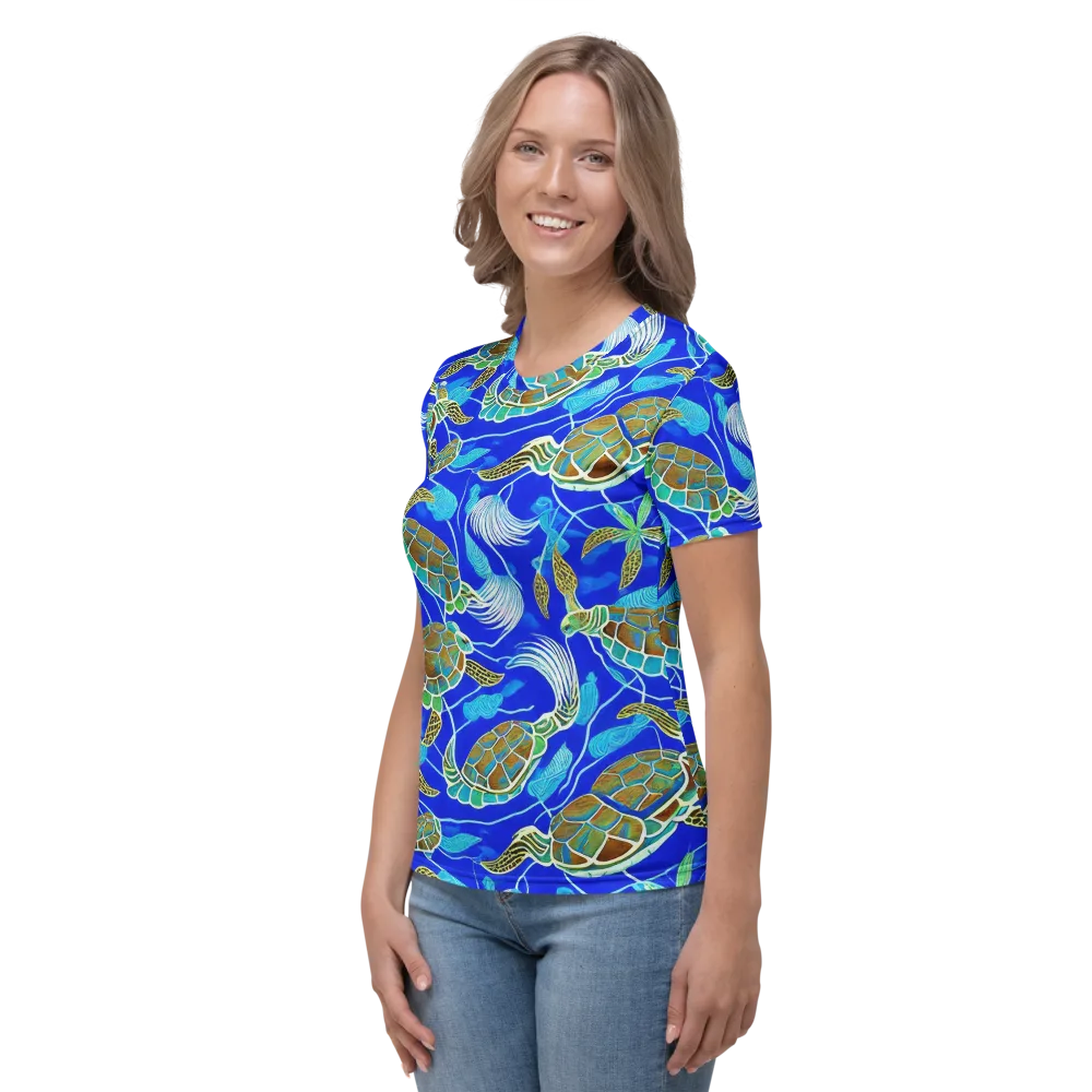 Turtle Reef Rhapsody on Women's Crew Neck T-Shirt — Left
