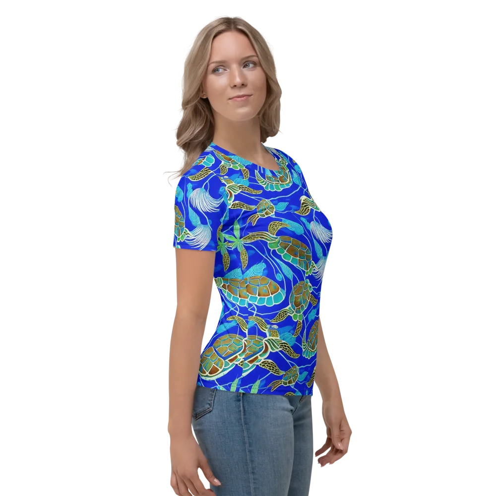 Turtle Reef Rhapsody on Women's Crew Neck T-Shirt — Right