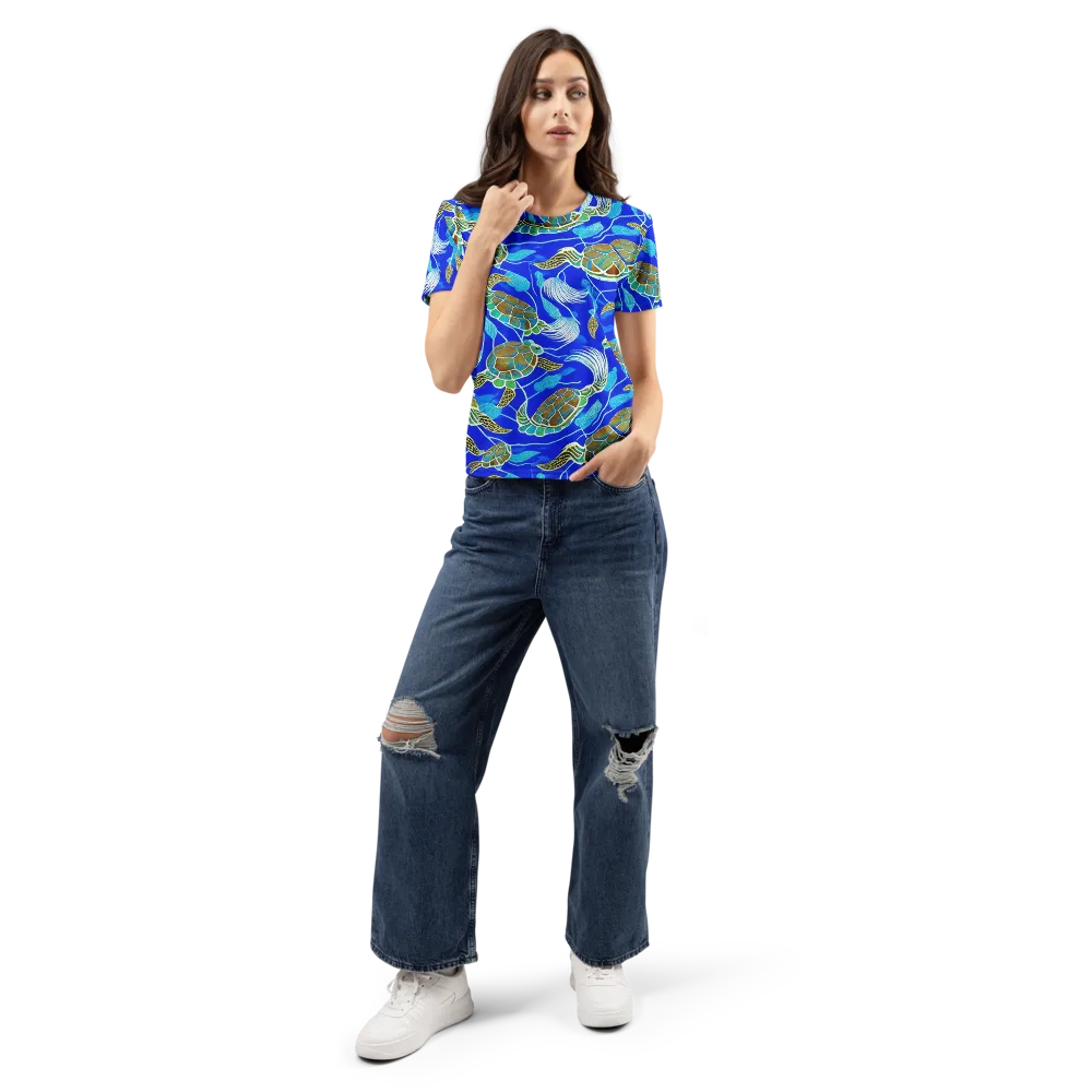 Turtle Reef Rhapsody on Women's Crew Neck T-Shirt — Front