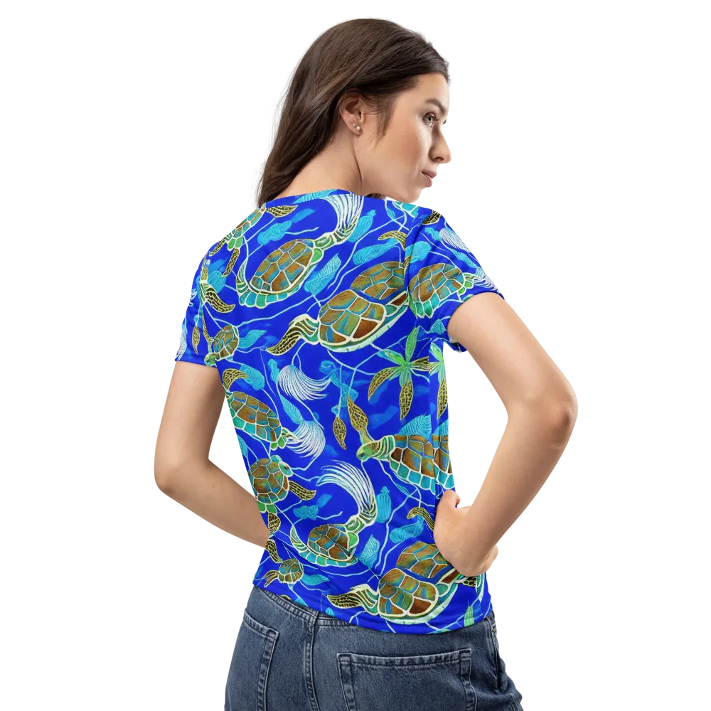 Turtle Reef Rhapsody on Women's Crew Neck T-Shirt — Back