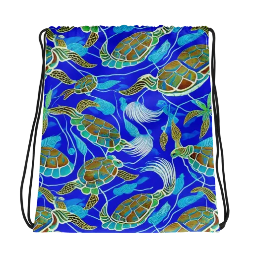 Turtle Reef Rhapsody on a Drawstring Bag