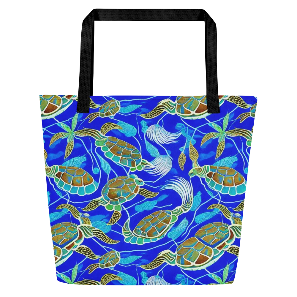 Turtle Reef Rhapsody on Large Tote Bag W/ Pocket — Front