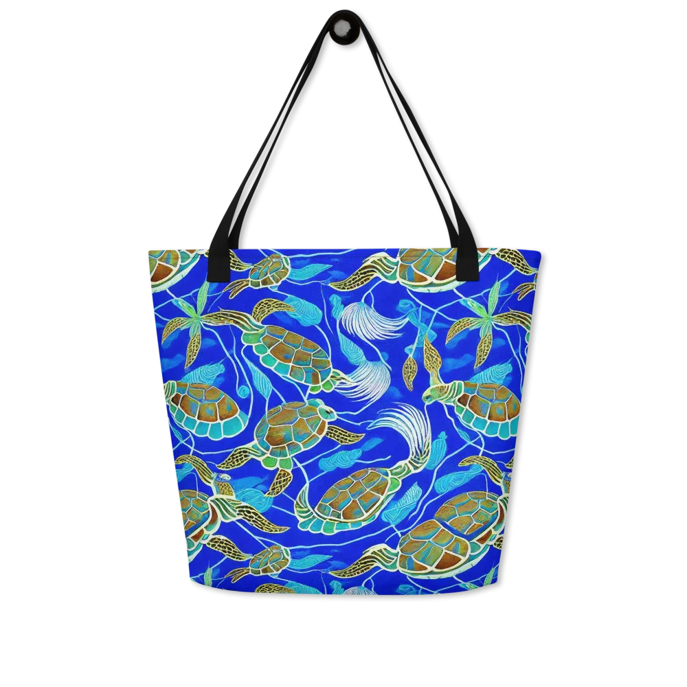 Turtle Reef Rhapsody on Large Tote Bag W/ Pocket — Front