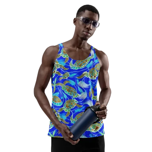 Turtle Reef Rhapsody on a Men's Tank Top