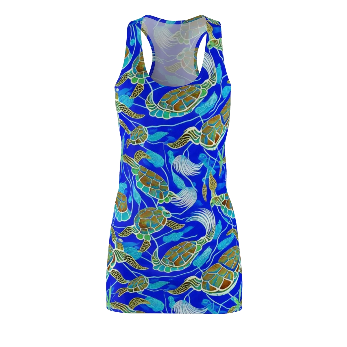 Turtle Reef Rhapsody on Racerback Dress — Front