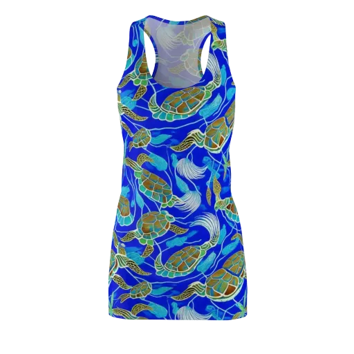 Turtle Reef Rhapsody on a Racerback Dress