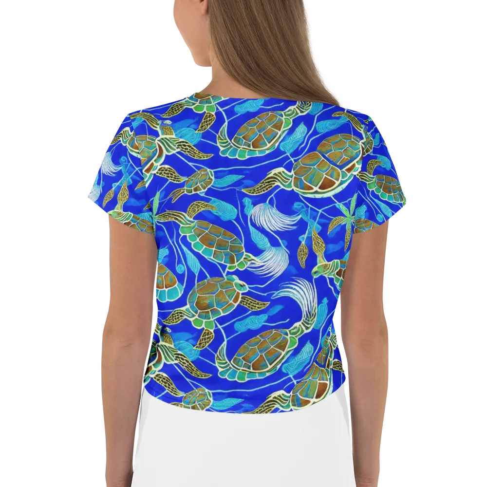 Turtle Reef Rhapsody on Crop Tee — Back