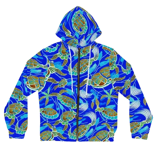 Turtle Reef Rhapsody on a Women's Full-Zip Hoodie