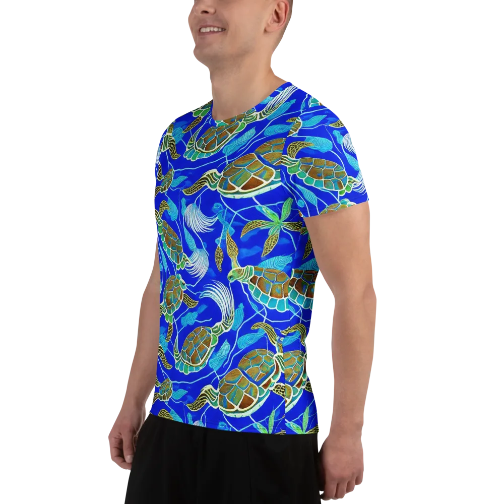 Turtle Reef Rhapsody on Men's Athletic T-Shirt — Left